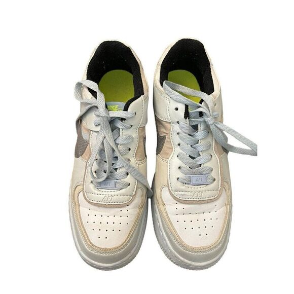 Nike Air Force 1 Mens 7 M Shadow Snakeskin Sneakers Platinum Light Blue  AF1 main image 9